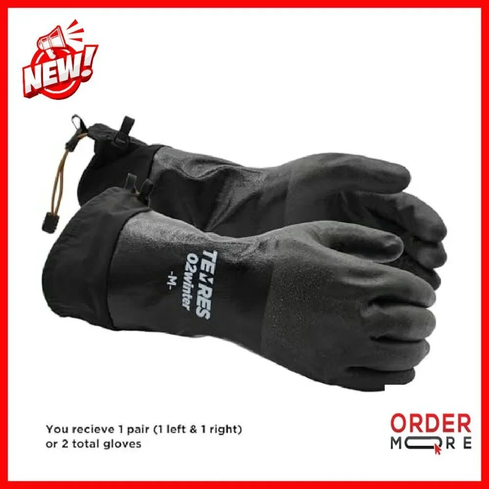 Waterproof Insulated Winter Gloves with Extended Cuff - Large/Medium/X